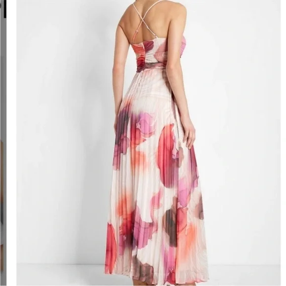 🔴 Express floral pleated maxi dress size xl - Picture 3 of 12
